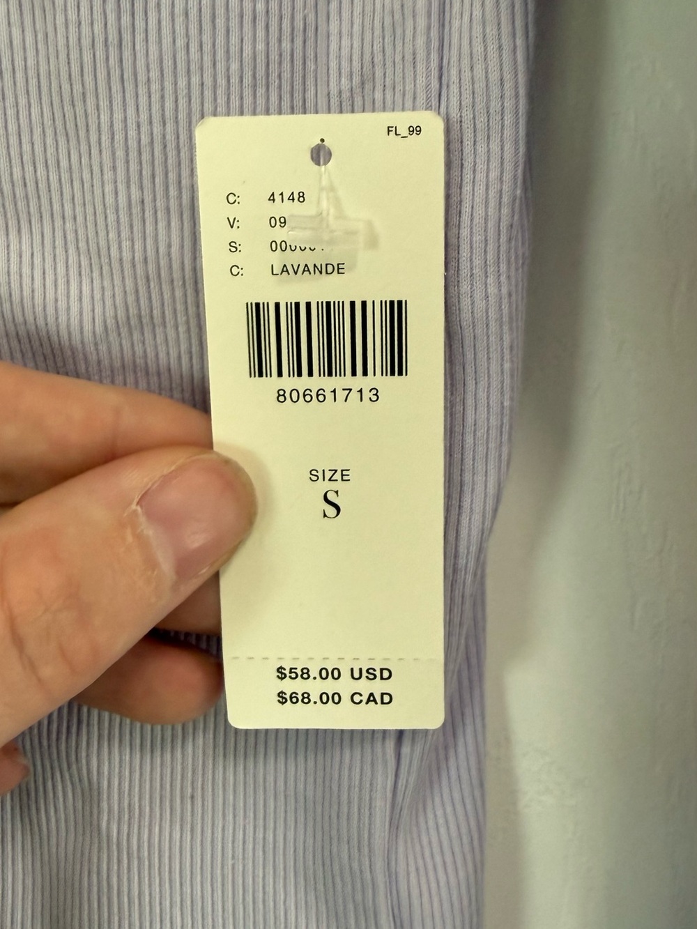 ✨NWT Anthropologie | Maeve Ribbed Long Sleeve T Shirt | lavender purple - size S - Picture 5 of 7